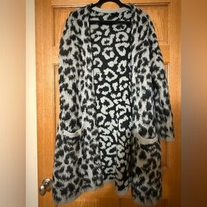 Torrid Black and White Animal Print Cardigan